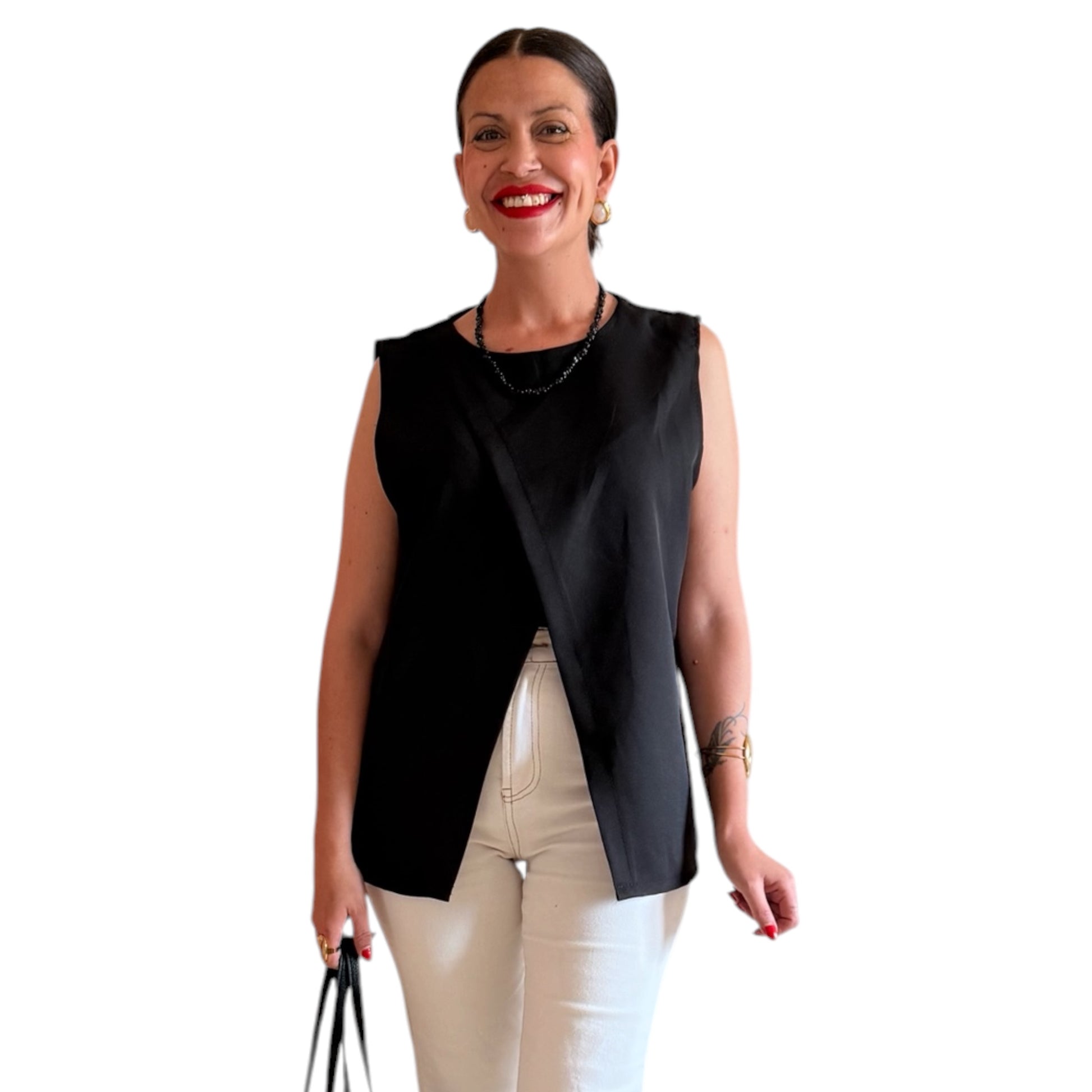 Chaleco cruzado negro - AC
