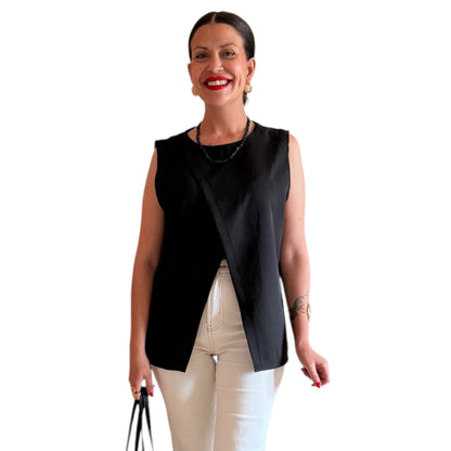 Chaleco cruzado negro - AC