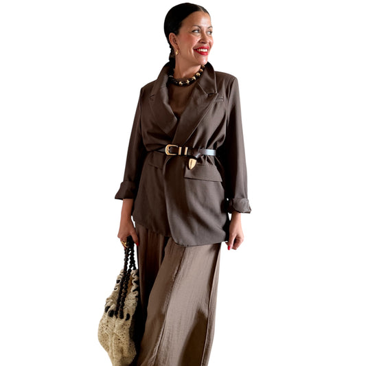 Blazer cruzada chocolate - AC