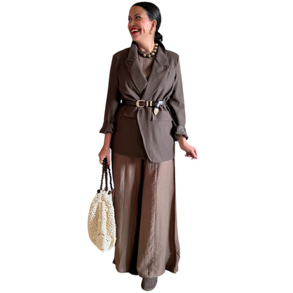 Blazer cruzada chocolate - AC