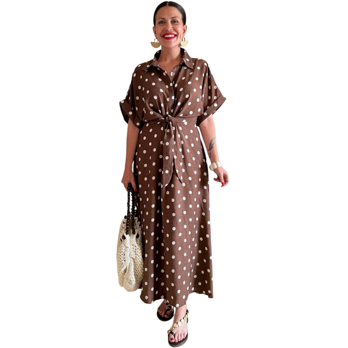 Vestido Lunares choco-beige - AC