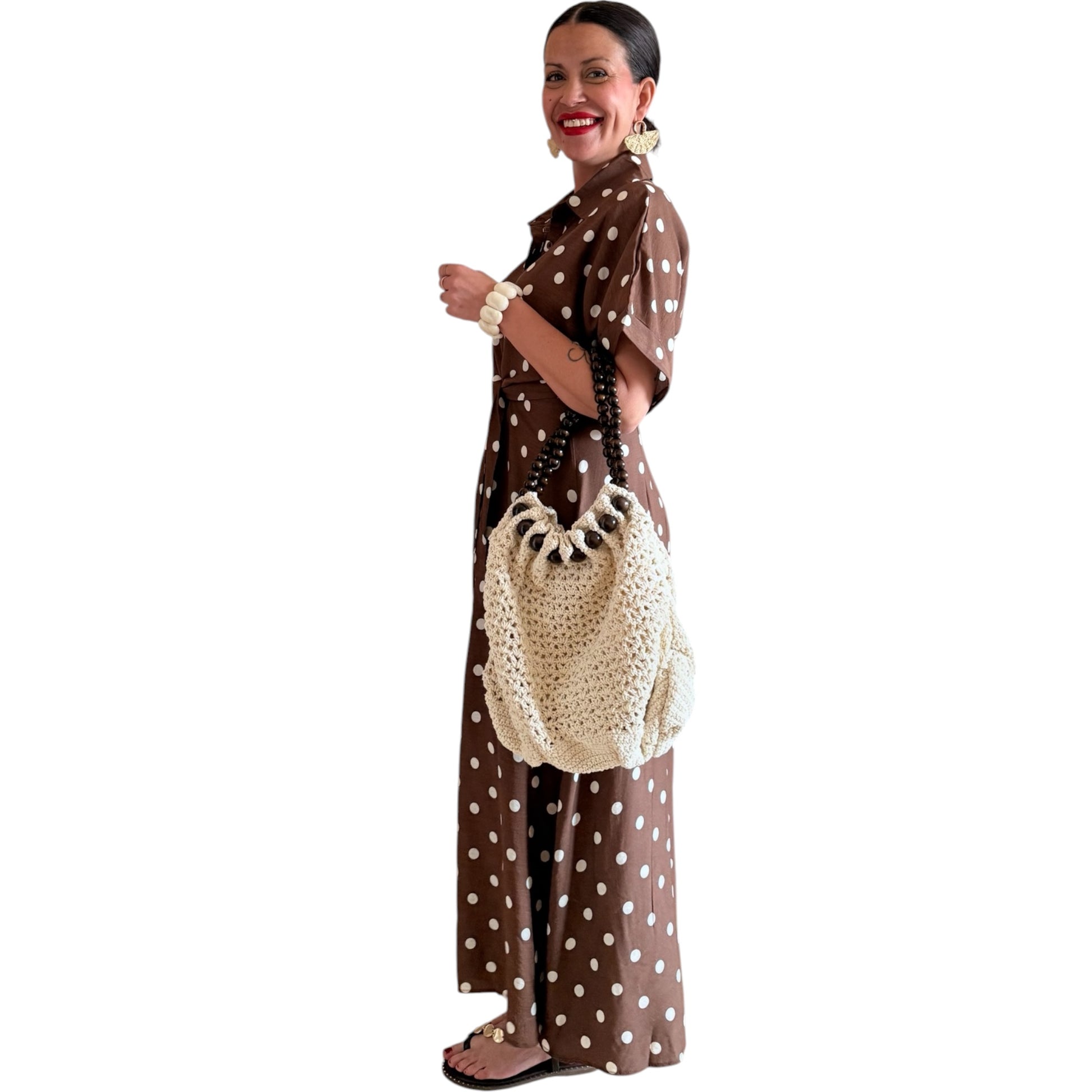 Vestido Lunares choco-beige - AC