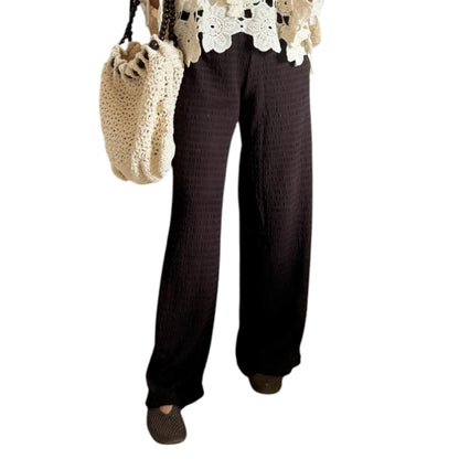 Pantalón fluido textura chocolate - AC