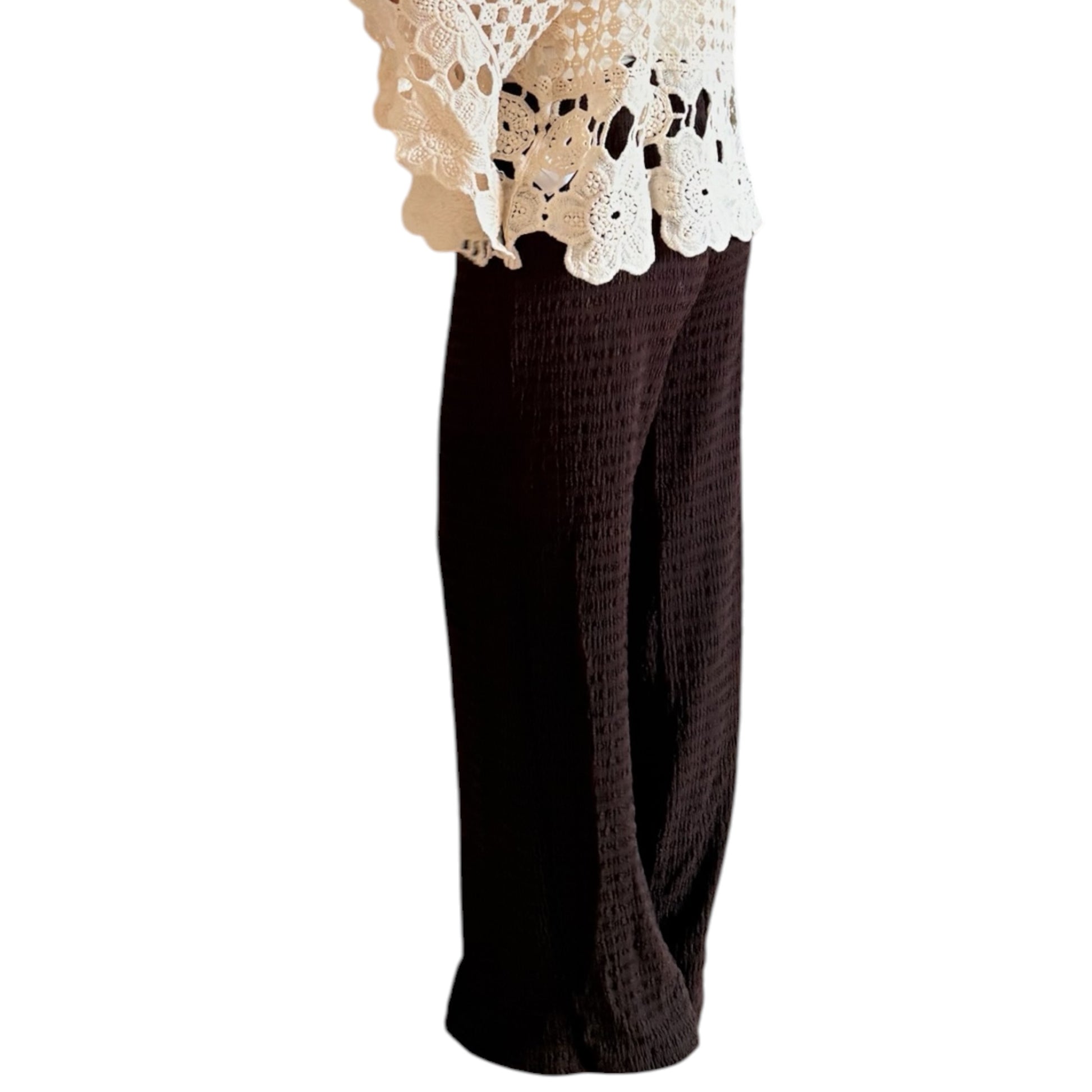 Pantalón fluido textura chocolate - AC