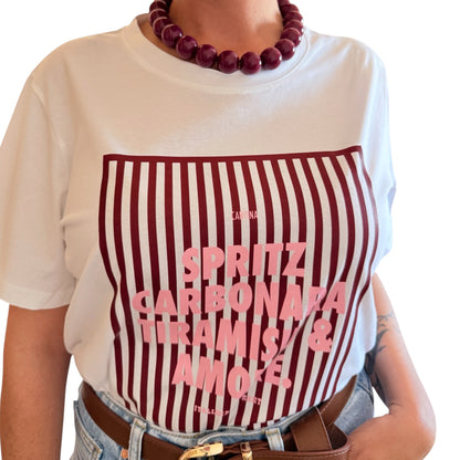 Camiseta Rayas burdeos