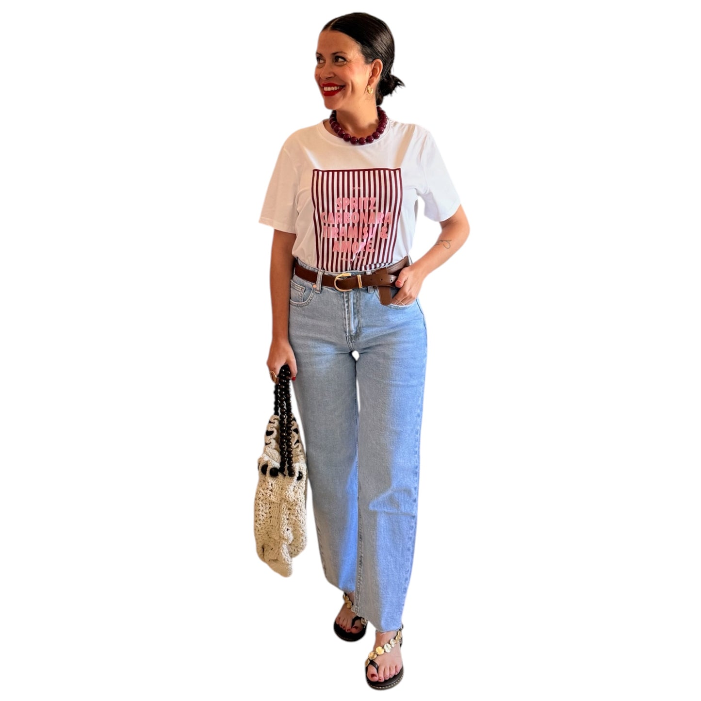 Camiseta Rayas burdeos