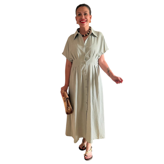 Vestido detalle Loren Verde agua