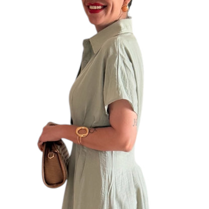 Vestido detalle Loren Verde agua