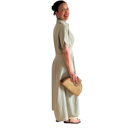 Vestido detalle Loren Verde agua