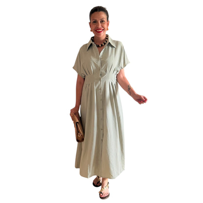 Vestido detalle Loren Verde agua