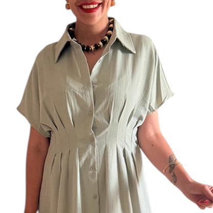 Vestido detalle Loren Verde agua