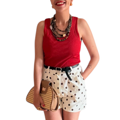 Short lunares choco y crudo