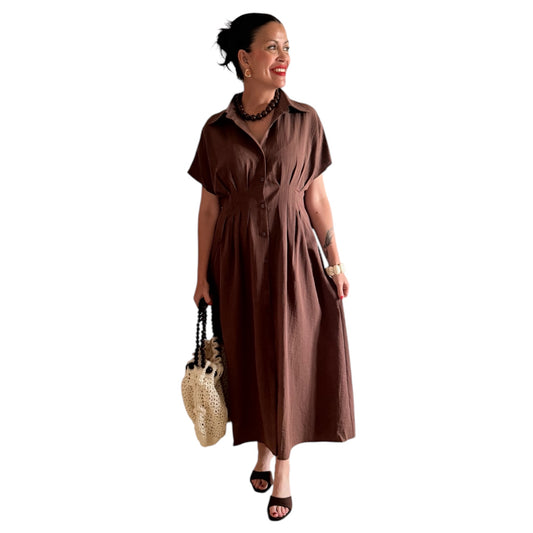 Vestido detalle Loren chocolate