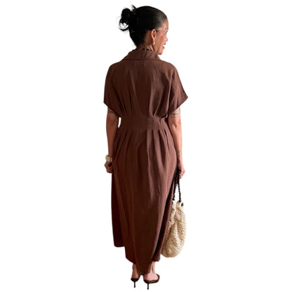 Vestido detalle Loren chocolate