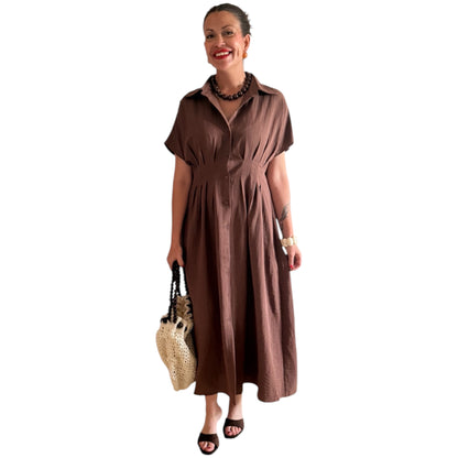 Vestido detalle Loren chocolate