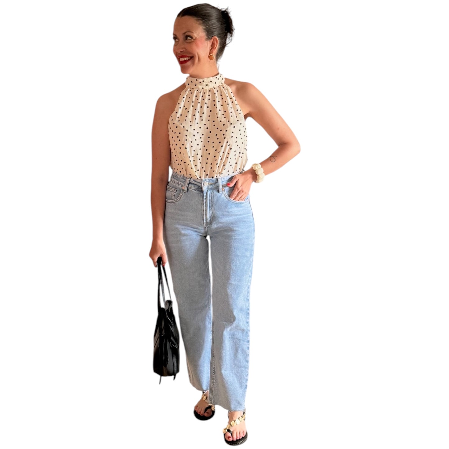 Blusa halter lunares