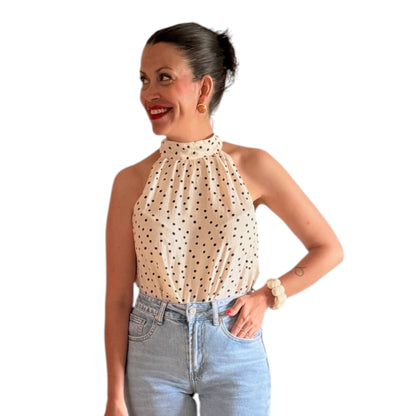 Blusa halter lunares