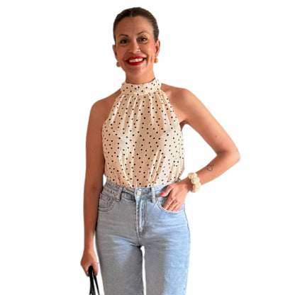 Blusa halter lunares