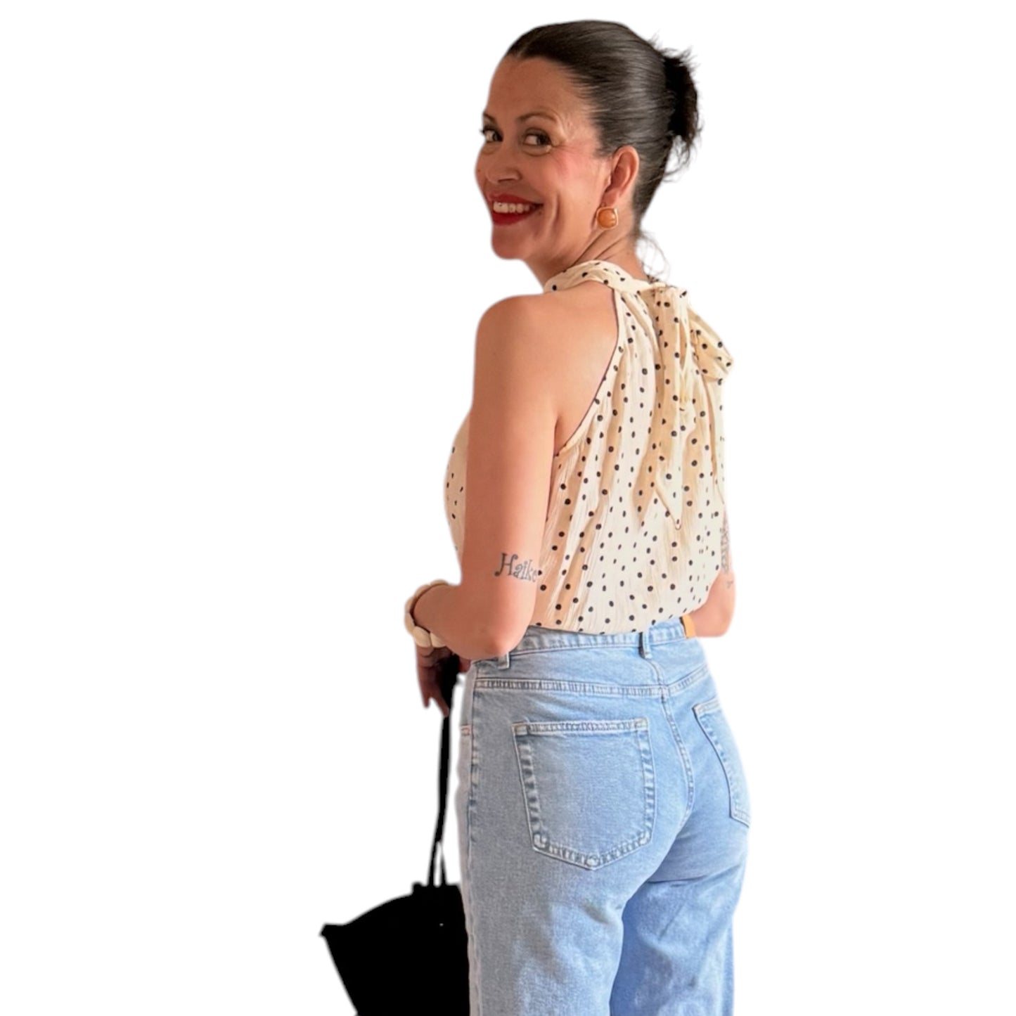 Blusa halter lunares