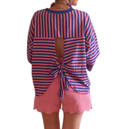 Camiseta marinera rosa y azul