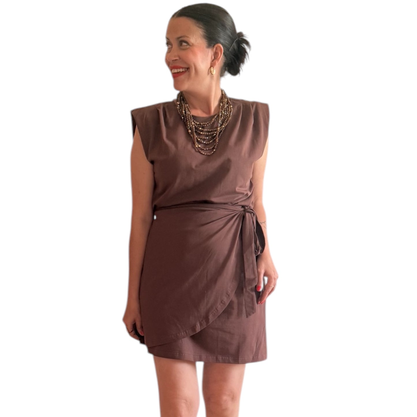 Vestido lazo chocolate