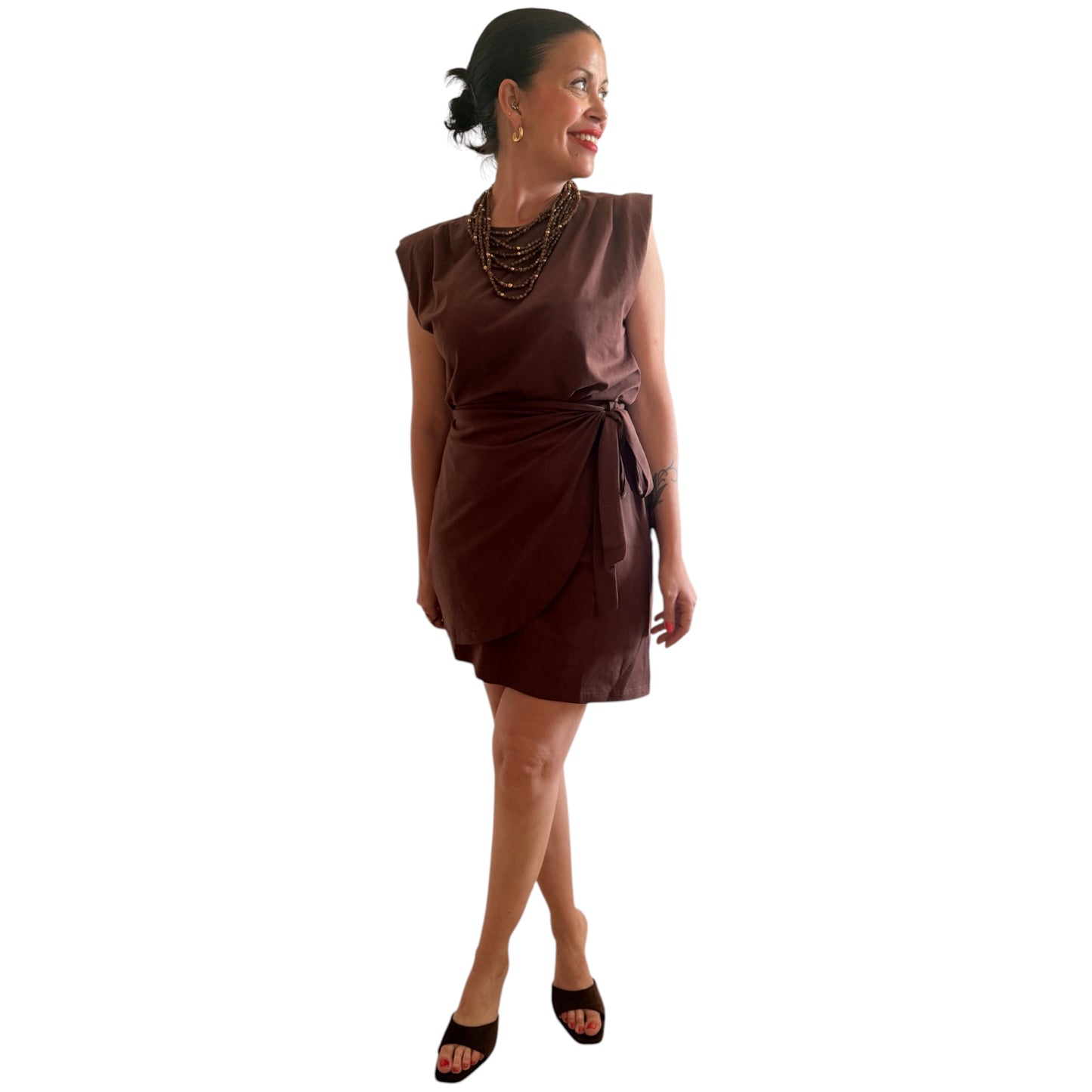 Vestido lazo chocolate