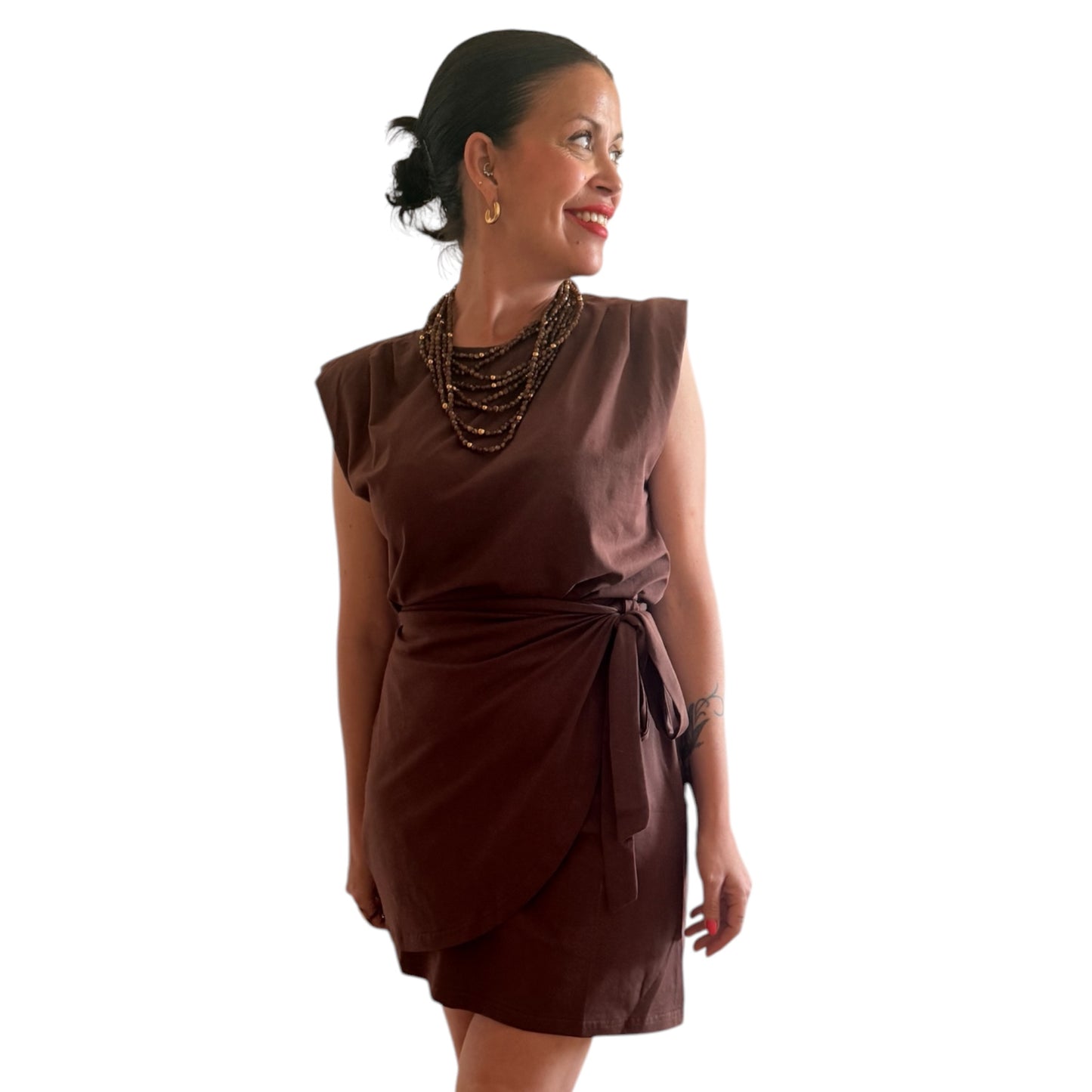 Vestido lazo chocolate