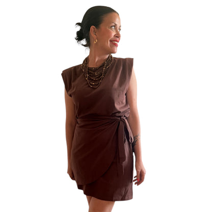 Vestido lazo chocolate