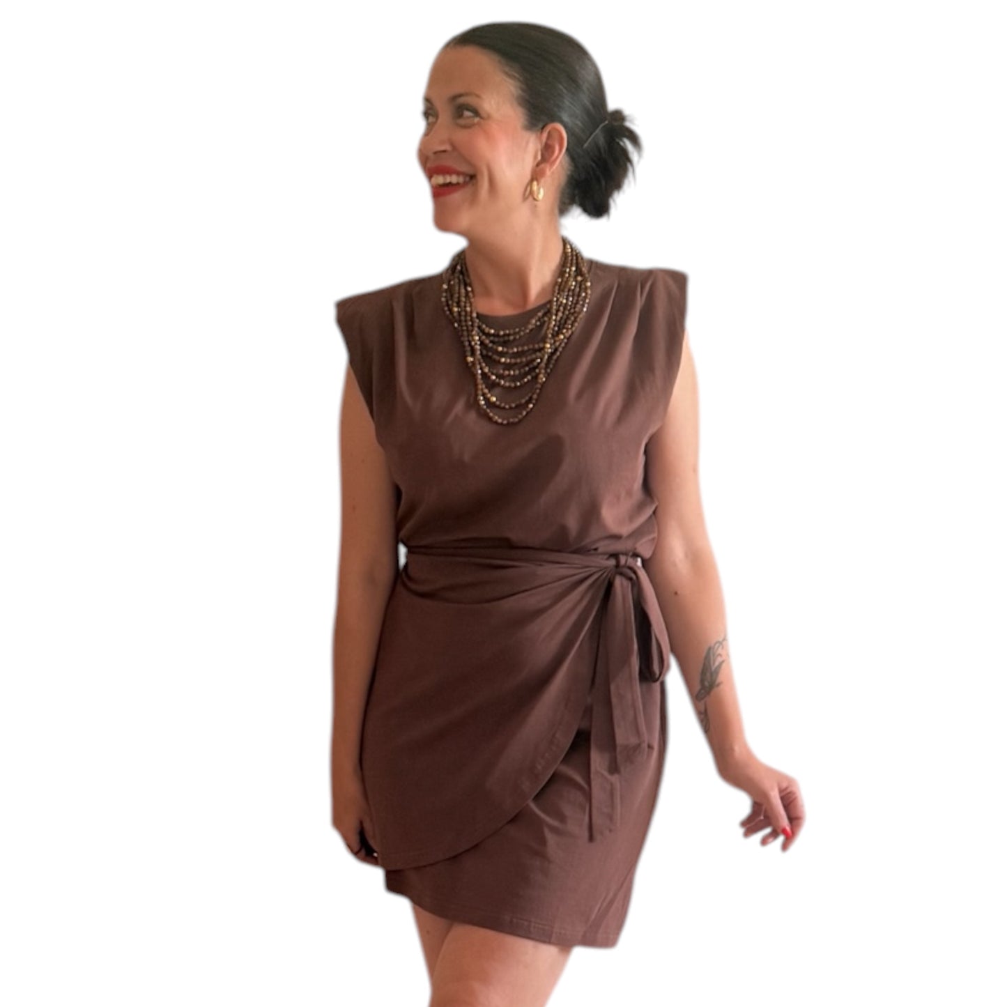 Vestido lazo chocolate