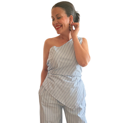 Conjunto rayas azul