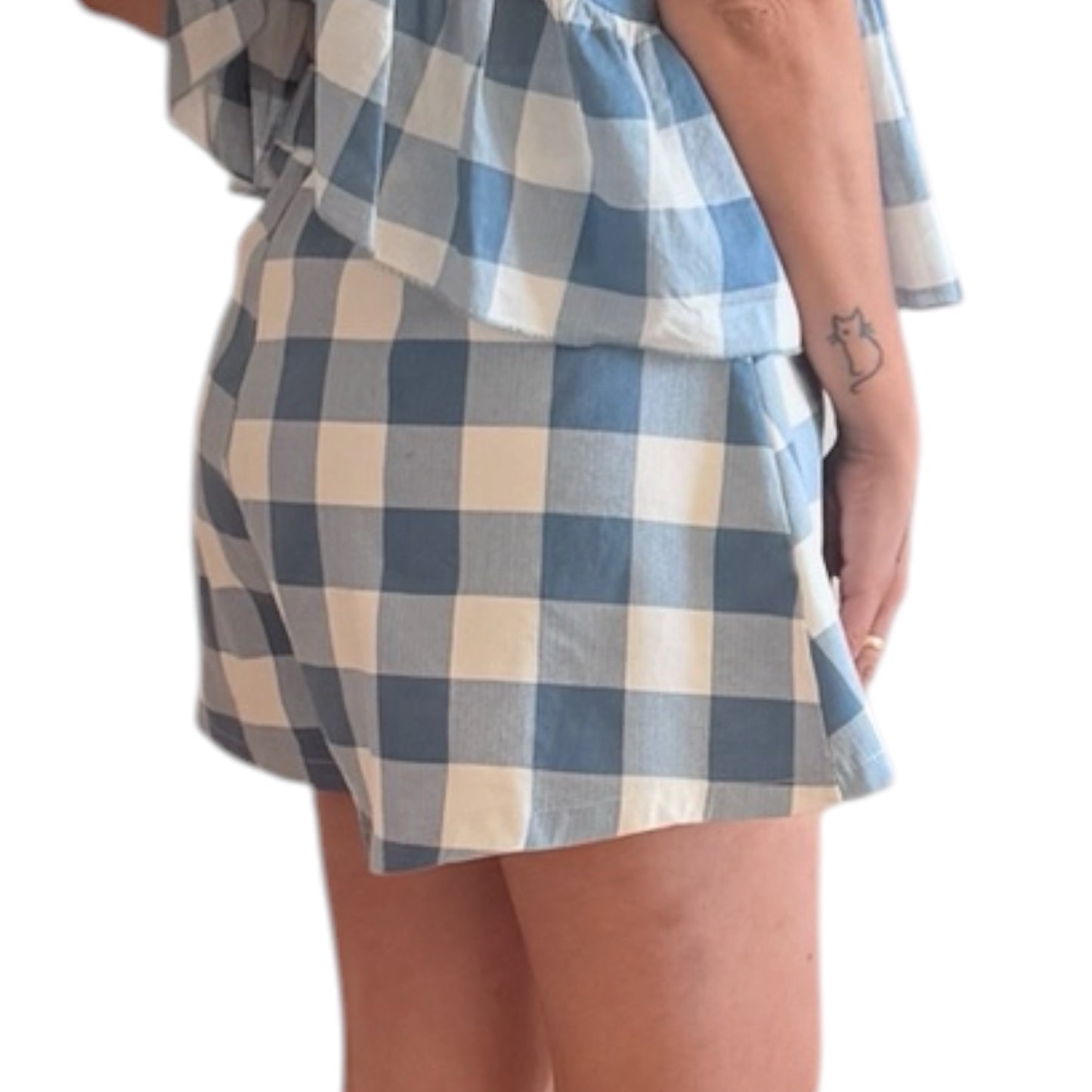 Conjunto cuadros vichy azul
