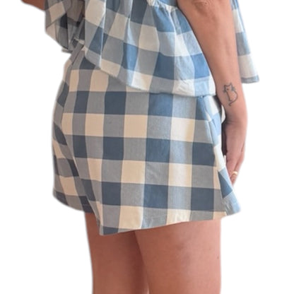 Conjunto cuadros vichy azul