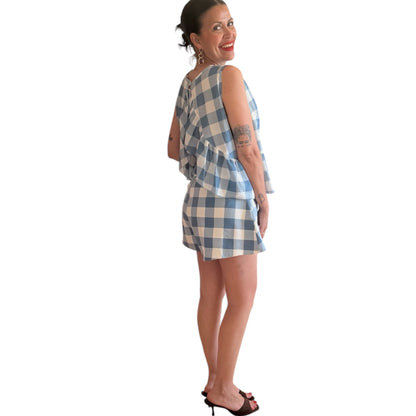 Conjunto cuadros vichy azul