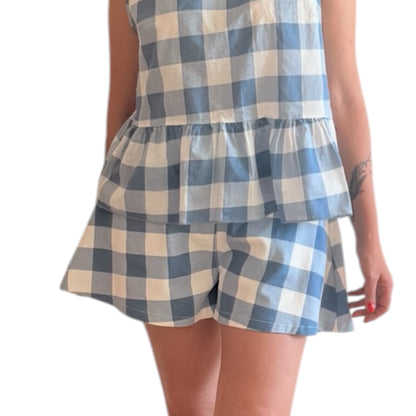 Conjunto cuadros vichy azul