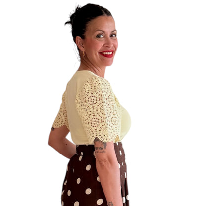Camiseta lemon con mangas crochet