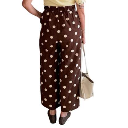 Pantalón palazzo lunares choco
