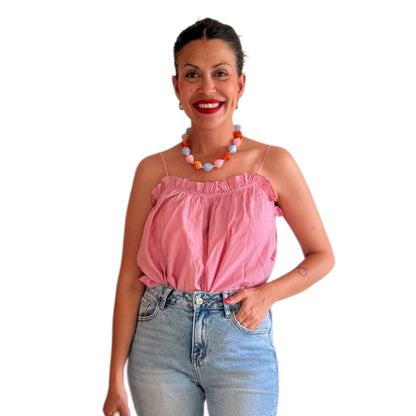 Top tirantes rosa bebé