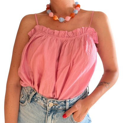 Top tirantes rosa bebé