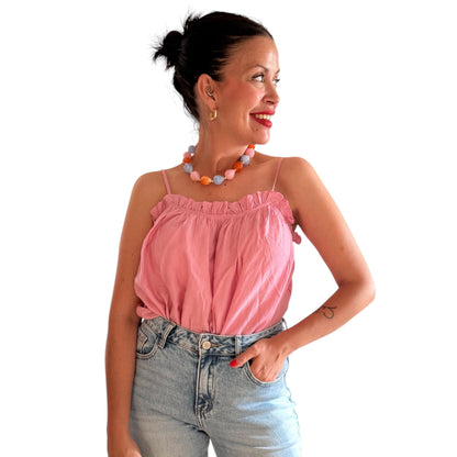 Top tirantes rosa bebé