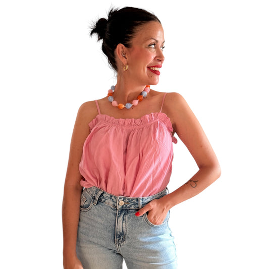 Top tirantes rosa bebé