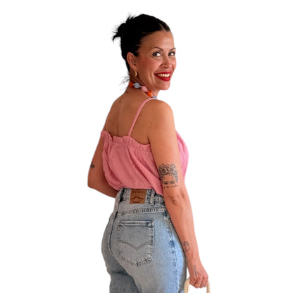 Top tirantes rosa bebé