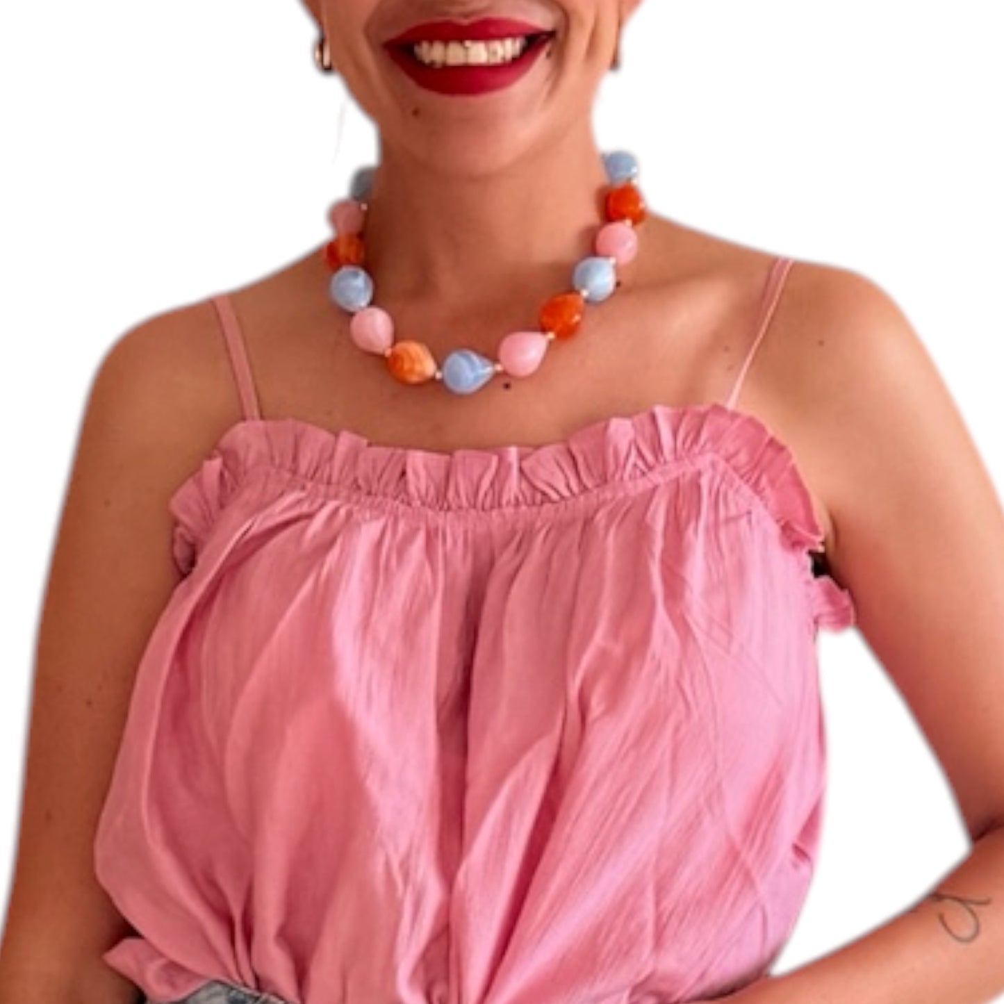 Top tirantes rosa bebé