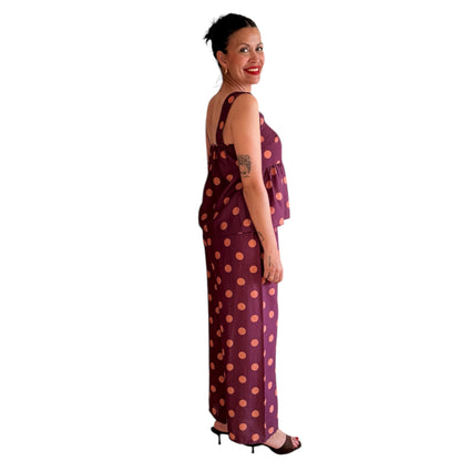 Conjunto lunares morado y naranja