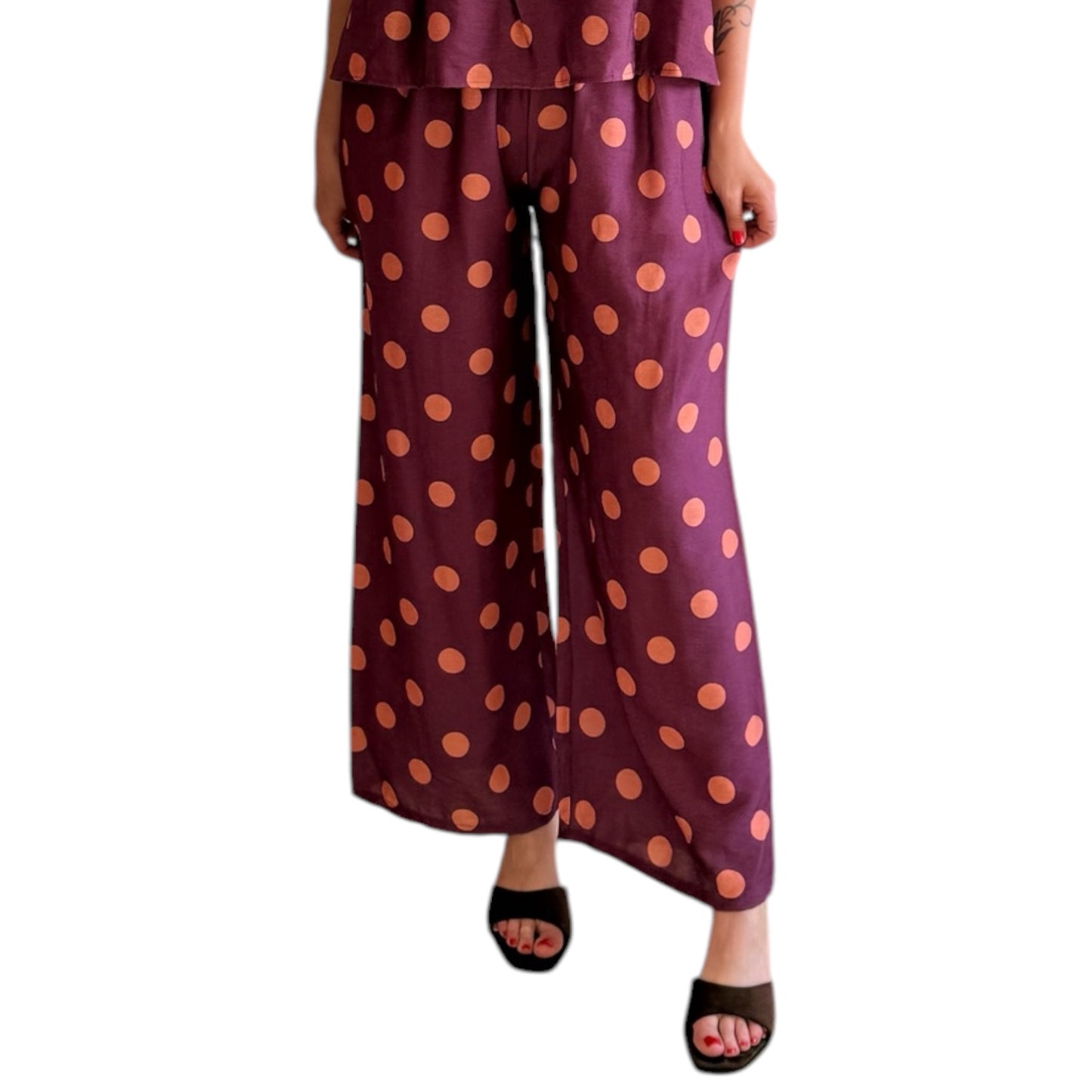 Conjunto lunares morado y naranja