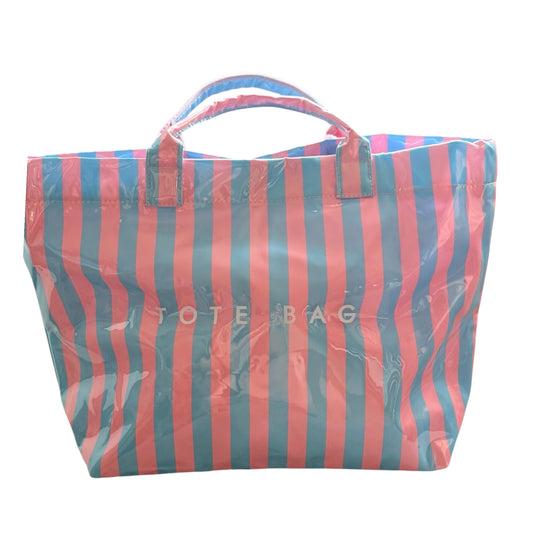 Bolso rayas the tote bag  azul y rosa