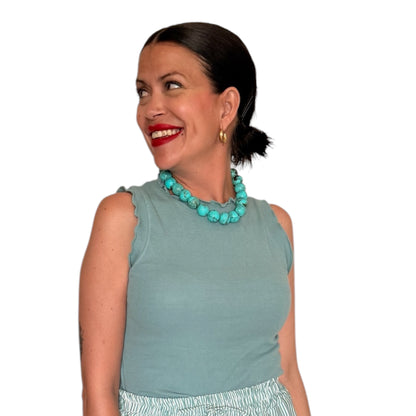 Top azul detalles