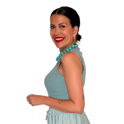 Top azul detalles