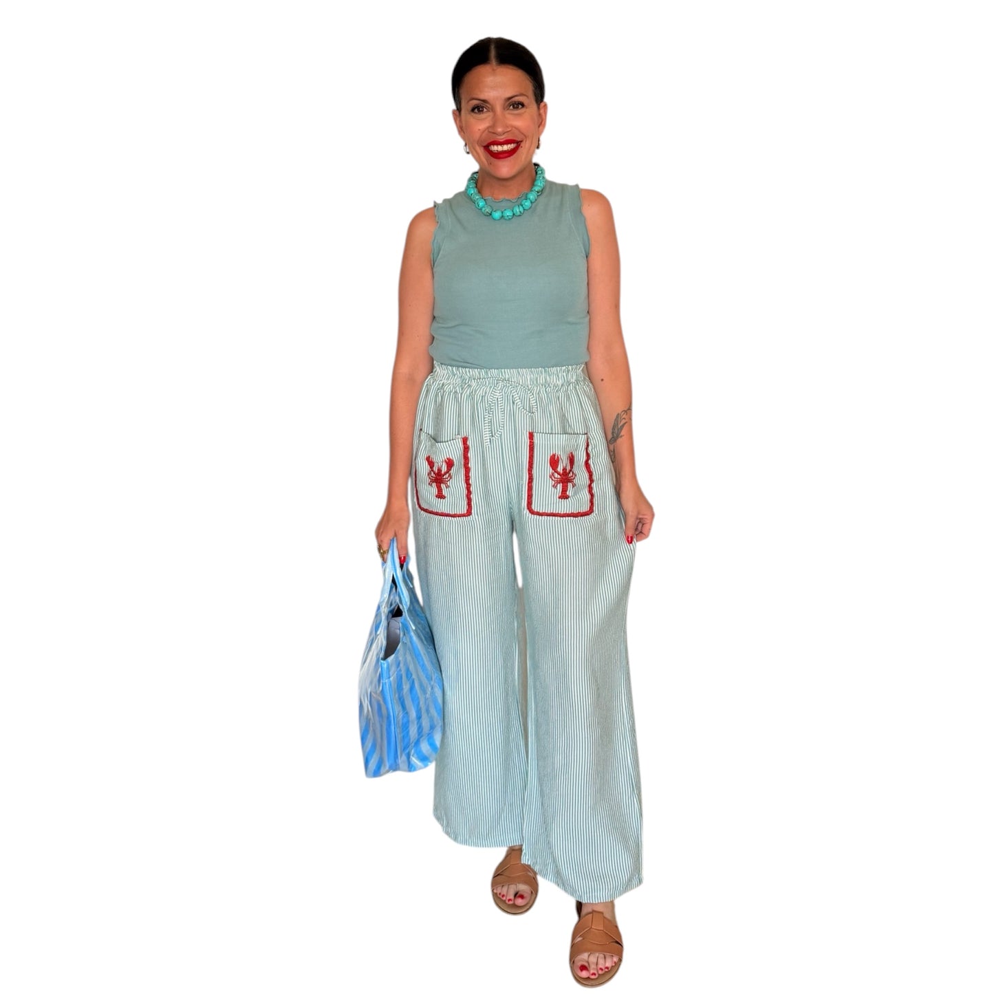 Top azul detalles