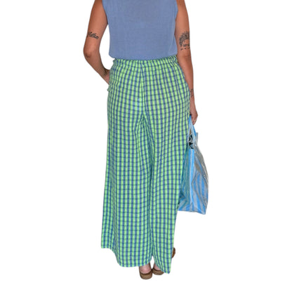 Pantalón cuadry vichy flúor