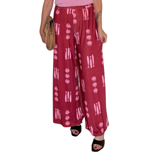 Pantalón mar rojo y rosa